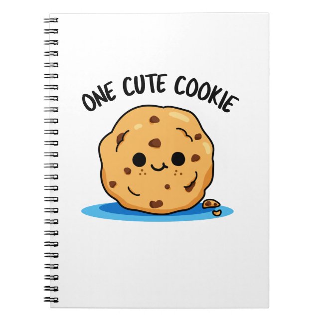 Caderno Espiral Um Biscoito Fofo Punção de Comida Divertida  (Frente)