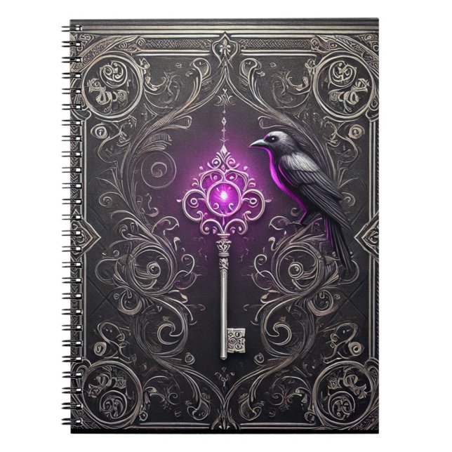 Caderno Espiral Um bom design de notebook estilo gótico com um rox (Frente)