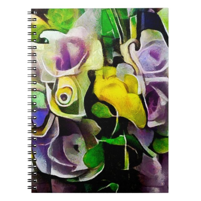 Caderno Espiral Um buquê de belas flores no estilo moderno (Frente)