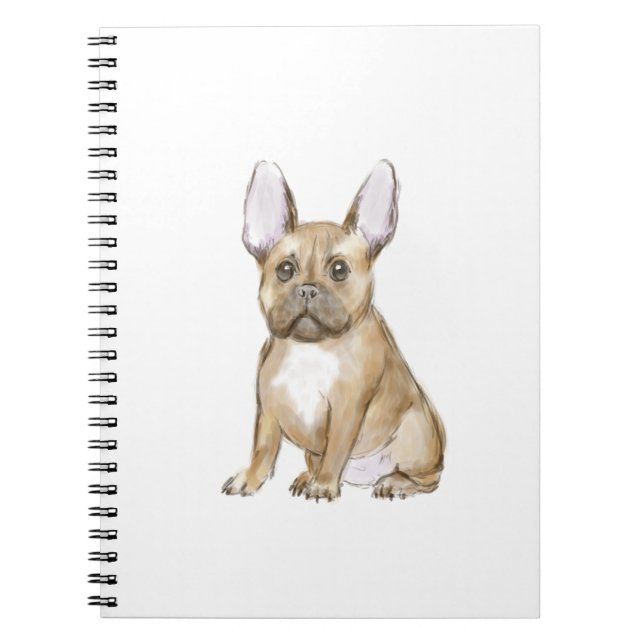 Caderno Espiral Um cachorrinho francês adorável (Frente)