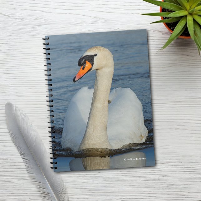 Caderno Espiral Um Cisne Sem Mudo Aborda (Mute Swan Approaches Journal Cover Photo)