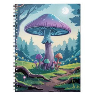Caderno Espiral Um Cogumelo Roxo