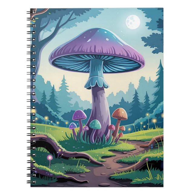 Caderno Espiral Um Cogumelo Roxo (Frente)