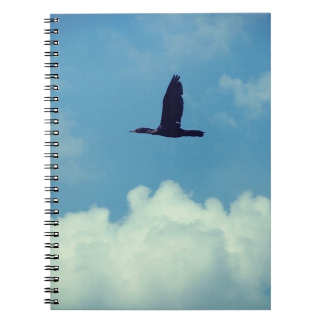 Caderno Espiral Um Cormorant em vôo (Frente)