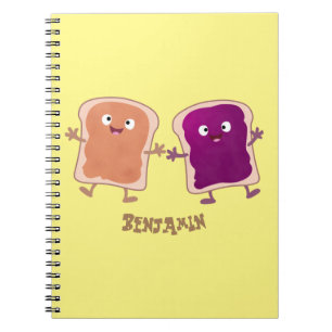 Caderno Espiral Um desenho animado com manteiga de amendoim e gele