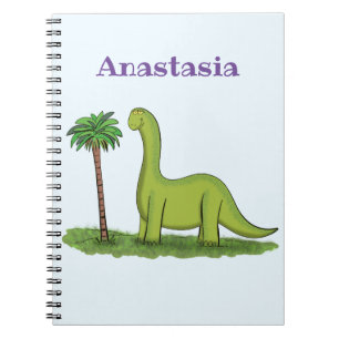 Caderno Espiral Um desenho animado de brontossaurus dinossauros