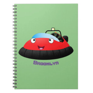 Caderno Espiral Um desenho animado de hovercraft, vermelho e bonit