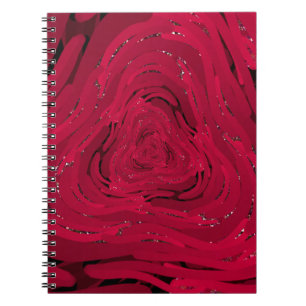 Caderno Espiral Um desenho manual feito de gradiente vermelho com 