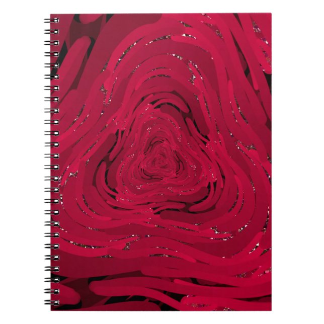 Caderno Espiral Um desenho manual feito de gradiente vermelho com  (Frente)