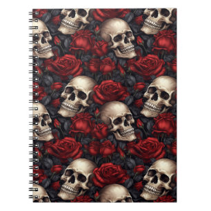 Caderno Espiral Um design da série A Skull and Roses 10