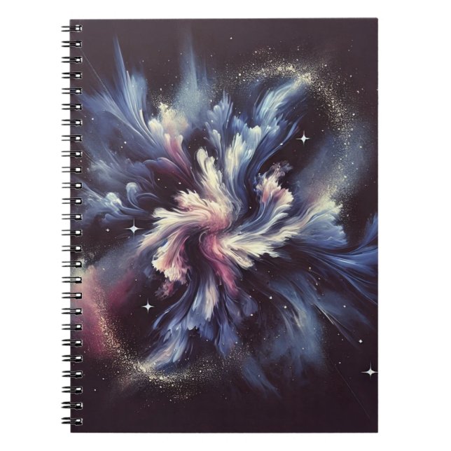 Caderno Espiral Um design de abstrato-galáxia captando o mistério  (Frente)