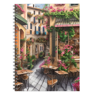 Caderno Espiral Um Design de Ephemera, uma cena de rua italiana, s