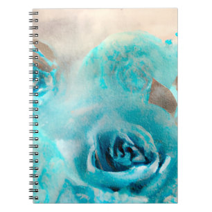 Caderno Espiral Um Design Ephemera de Chique Azul Série 7