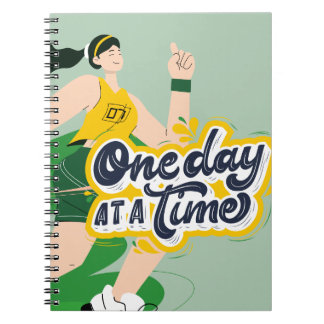 Caderno Espiral Um dia de cada vez - Notebook com execução motivac