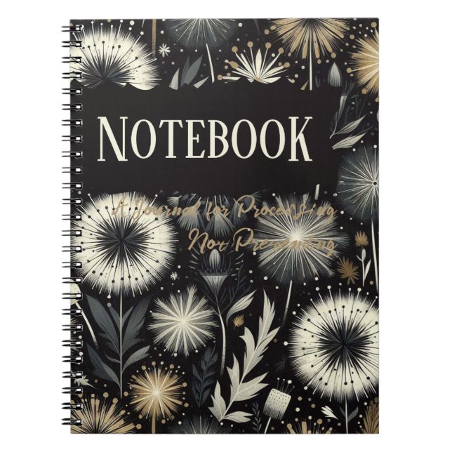 Caderno Espiral Um Diário para processamento, sem intenção (Frente)