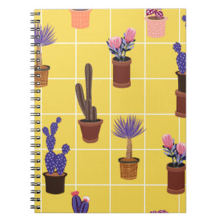 Caderno Espiral Um doce Cactus de verão em muitos tipos de potes