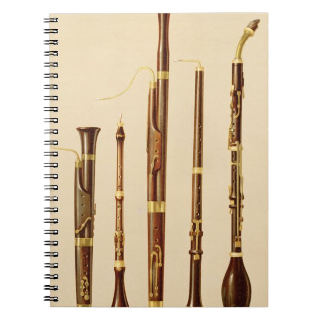 Caderno Espiral Um dulcian, um oboe, um fagote, um caccia de (Frente)