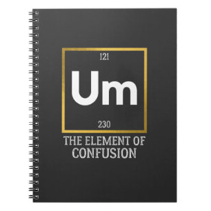 Caderno Espiral Um Elemento da Camisa T de Confusão