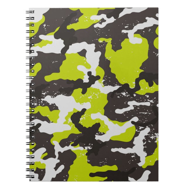 Caderno Espiral Um fundo de camuflagem sem ressonância. Camuflagem (Frente)