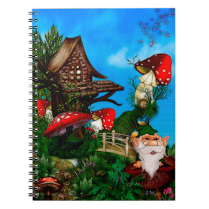Caderno Espiral Um gnomo para minha arte da fantasia do jardim