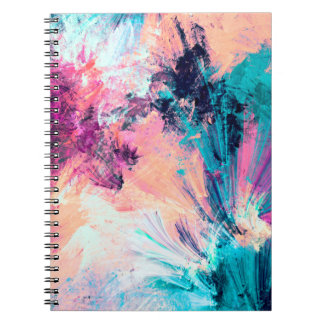 Caderno Espiral Um lindo padrão futurista de multicores frias. Abs
