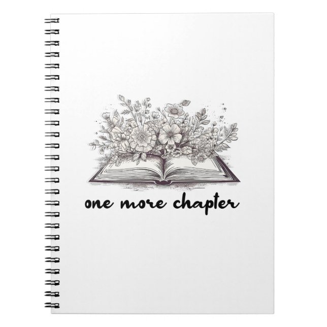 Caderno Espiral Um Livro Mais Um Capítulo Com Flores  (Frente)