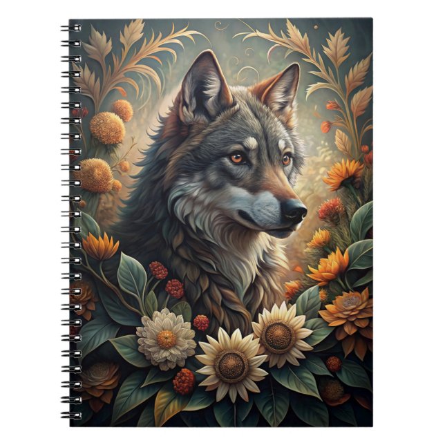 Caderno Espiral Um Lobo Florestal Bonito (Frente)