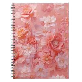 Caderno Espiral Um matiz suave, cor de laranja rosado chamado Peac