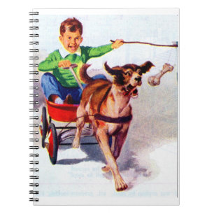 Caderno Espiral Um menino e seu carrinho de cachorro