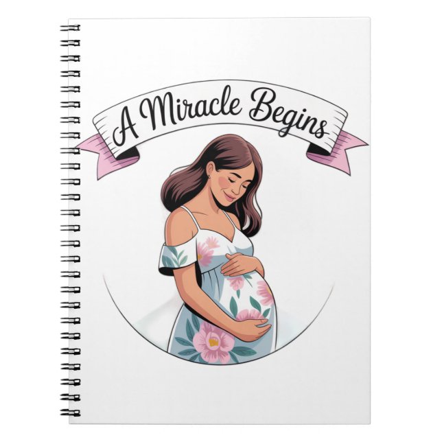 Caderno Espiral Um Milagre Começa Gravidez (Frente)
