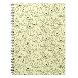 Caderno Espiral Um monte de Bunnies em amarelo - padrão sem costur