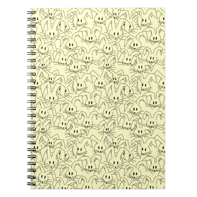 Caderno Espiral Um monte de Bunnies em amarelo - padrão sem costur (Frente)
