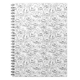 Caderno Espiral Um monte de Bunnies em branco - padrão perfeito.