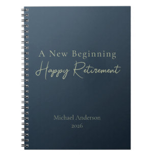 Caderno Espiral Um Novo Começo Elegante Aposentadoria Personalizad