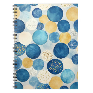 Caderno Espiral Um padrão de círculos sobrepostos em tons de azul