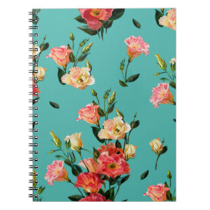 Caderno Espiral Um padrão floral constante no estilo vitoriano. B