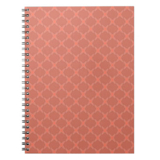 Caderno Espiral Um padrão geométrico pequeno laranja escuro monocr