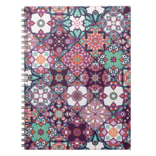 Caderno Espiral Um padrão perfeito. Elementos decorativos de vind