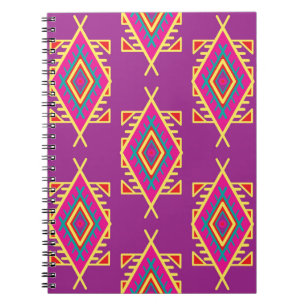 Caderno Espiral Um padrão perfeito no estilo boho. Ornamento étn