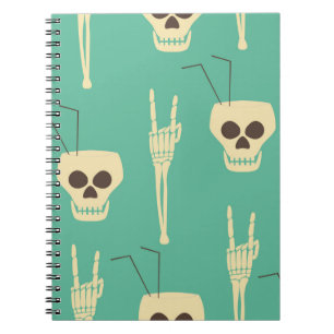 Caderno Espiral Um padrão perfeito para o inferno. Crânios human