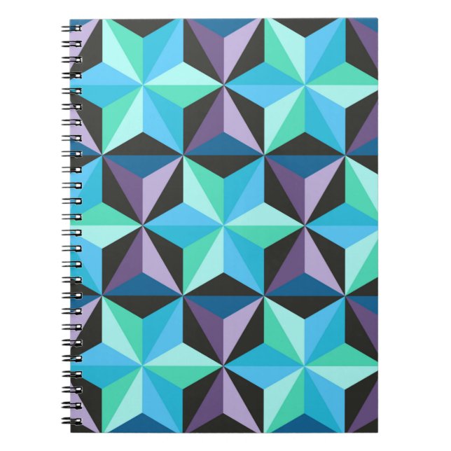 Caderno Espiral Um padrão sem falhas com estrelas. Abstrato (Frente)