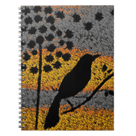 Caderno Espiral Um pássaro no notebook das penas