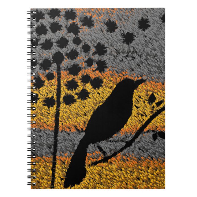 Caderno Espiral Um pássaro no notebook das penas (Frente)