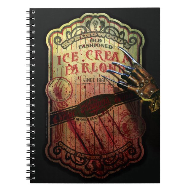 Caderno Espiral Um pesadelo na Elm Street | Sorvete de Springwood (Frente)