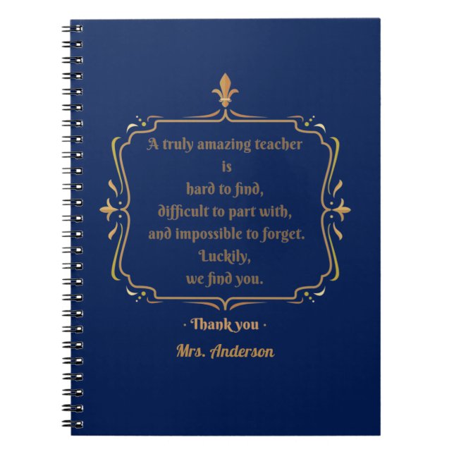 Caderno Espiral Um professor verdadeiramente incrível é difícil de (Frente)