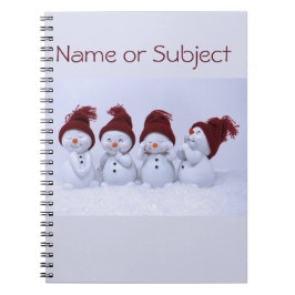 Caderno Espiral Um quarteto de bonecos de neve
