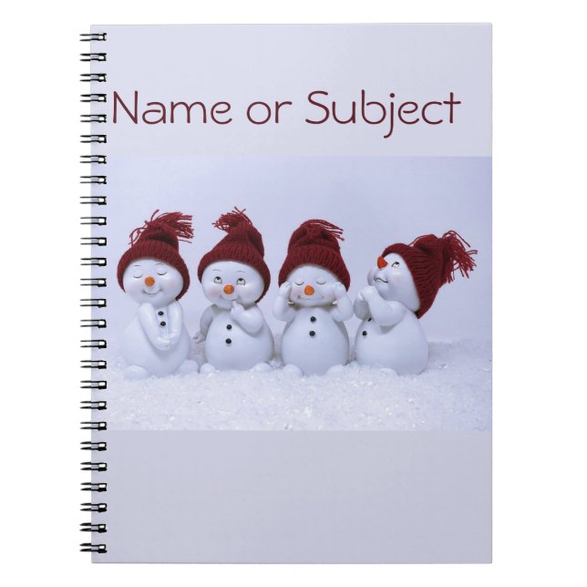 Caderno Espiral Um quarteto de bonecos de neve (Frente)