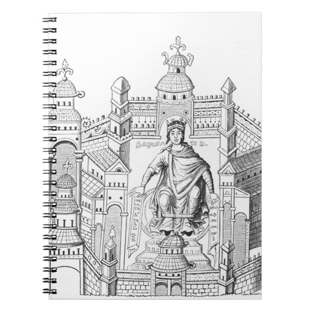Caderno Espiral Um rei de Carlovingian em seu palácio, (Frente)