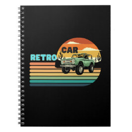 Caderno Espiral Um retro preto com carro