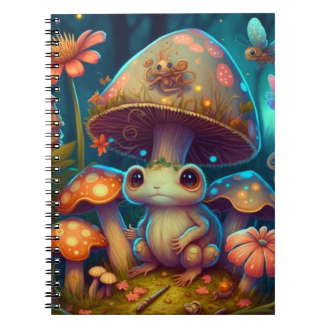 Caderno Espiral Um sapo de cogumelo mágico (Frente)